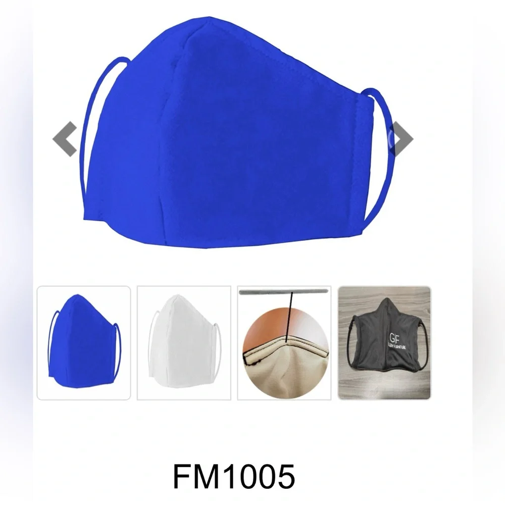 BAW 2-Layer Adult Size Reusable Royal Blue Face Masks Suitable for Sublimation